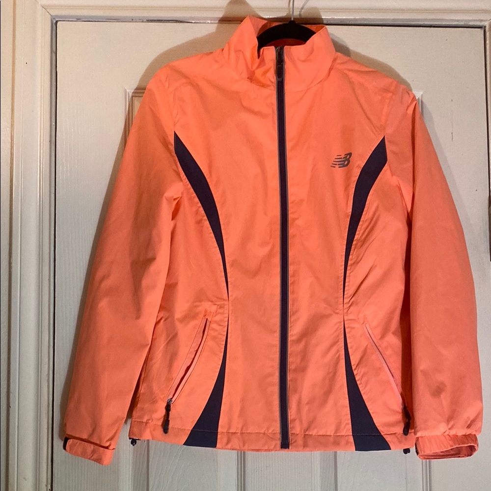 New Balance Orange and Black Ski Jacket with Water-Resistant Fabric size S
